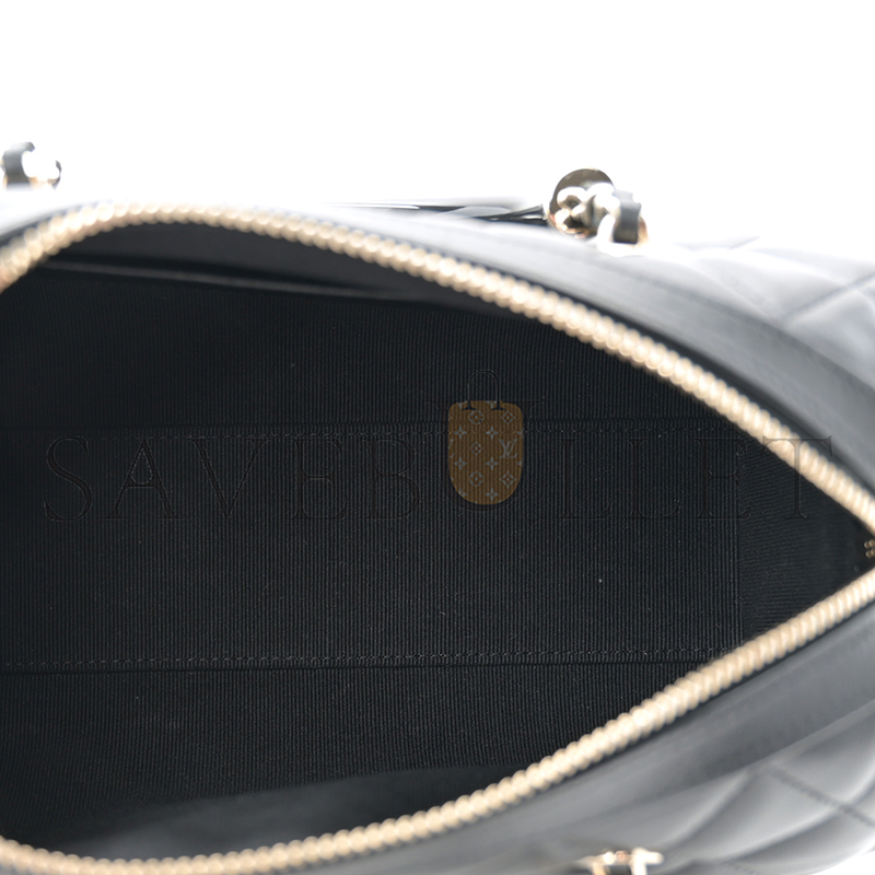 CHANEL MASTER LAMBSKIN QUILTED MINI BOWLING BAG BLACK (18*12*10cm)